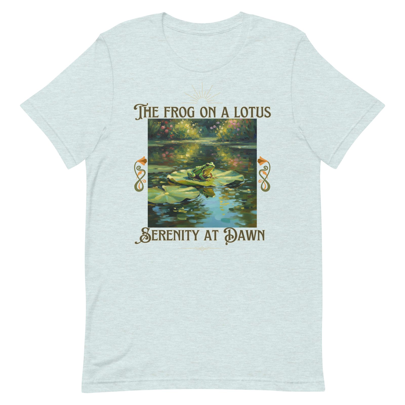 The Frog on a Lotus-Serenity at Dawn-Unisex t-shirt - Image 34