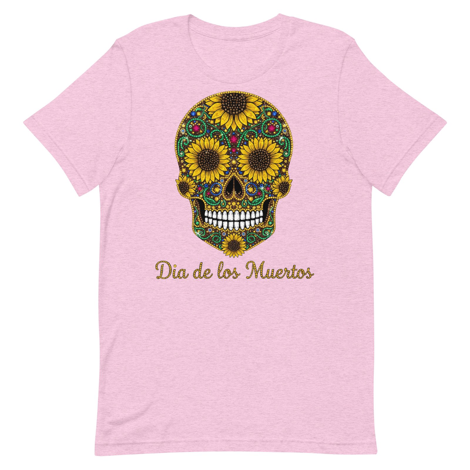 Dia de los Muertos Sunflower Skull Unisex t-shirt - Image 35