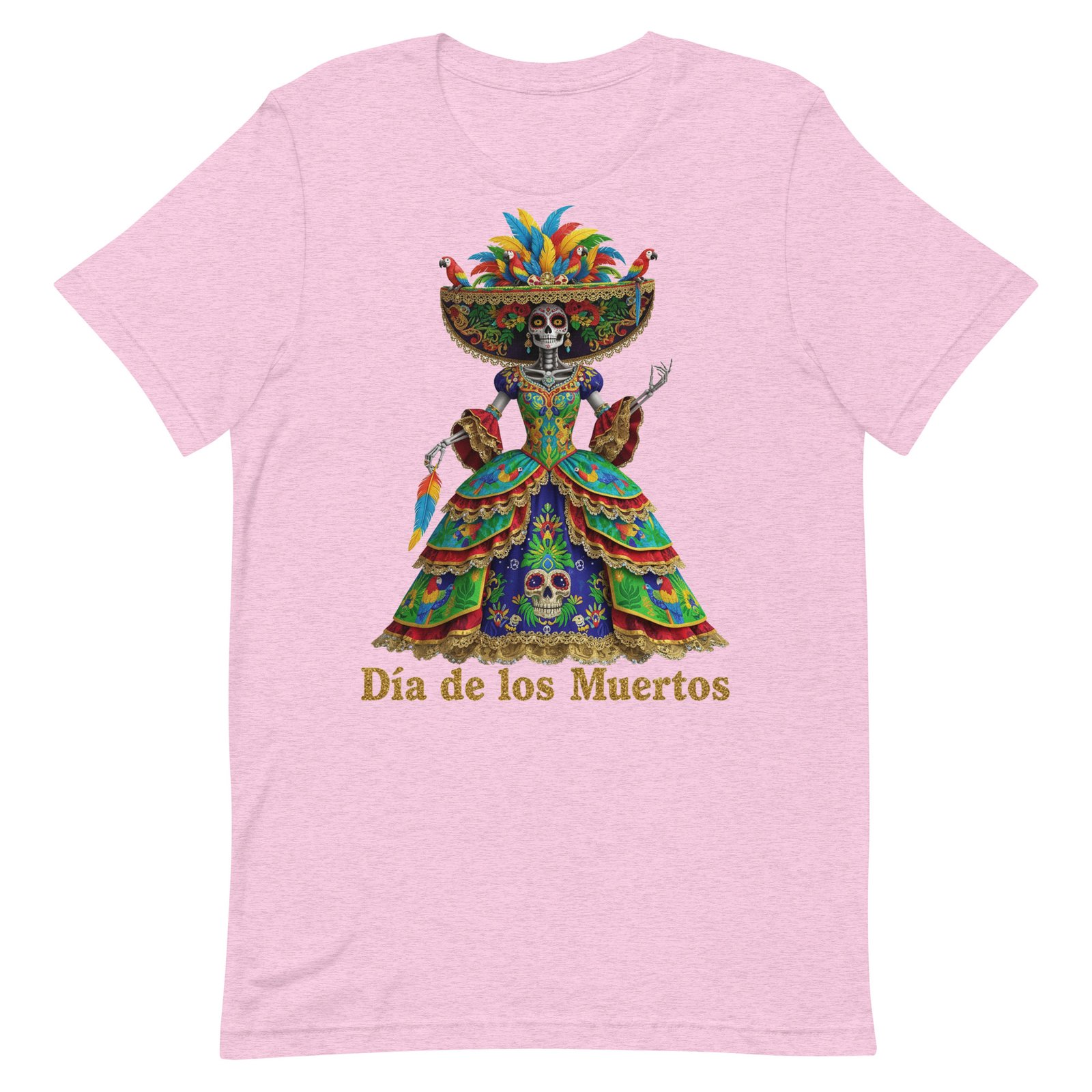 Dia de los Muertos Peacock theme Unisex t-shirt - Image 35