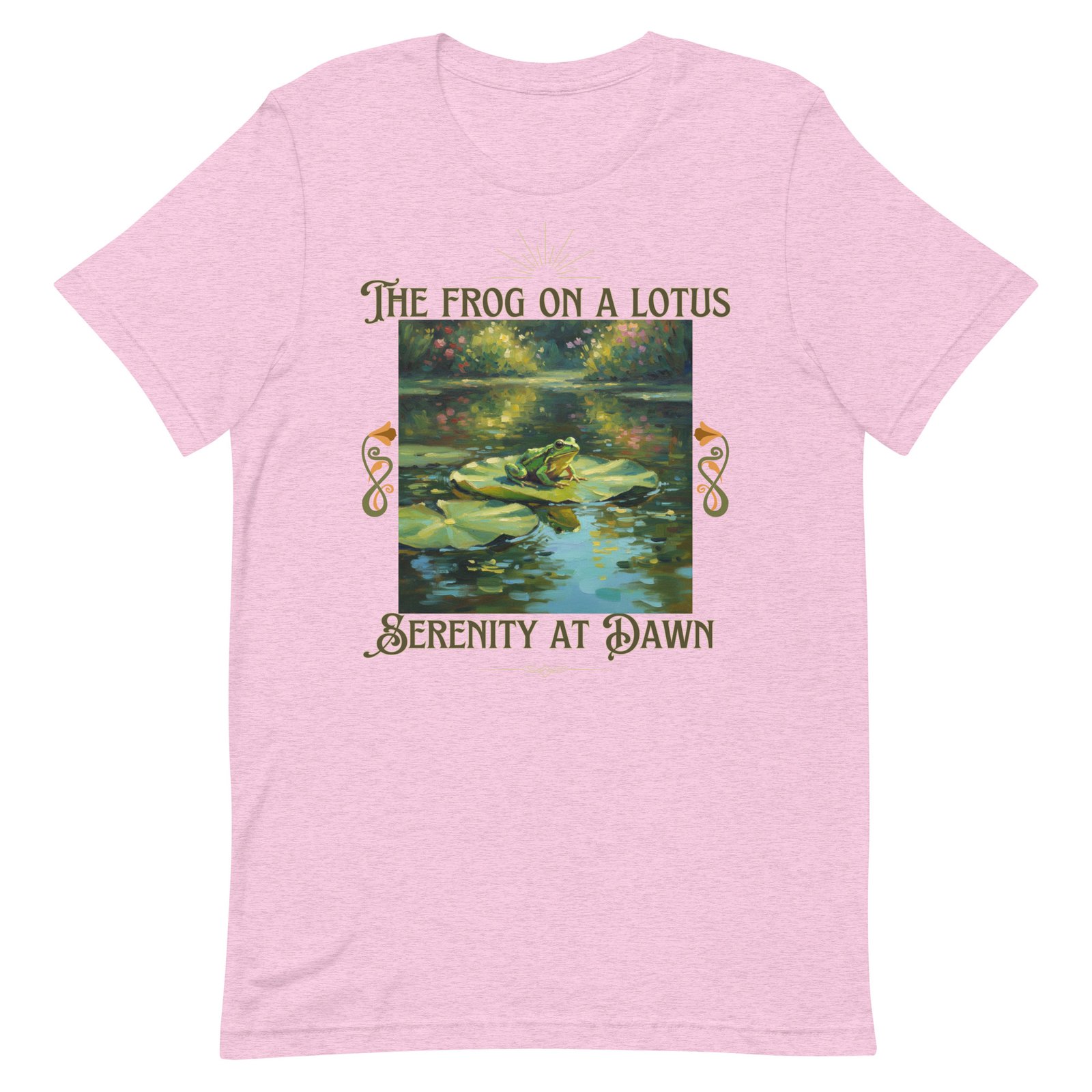The Frog on a Lotus-Serenity at Dawn-Unisex t-shirt - Image 35