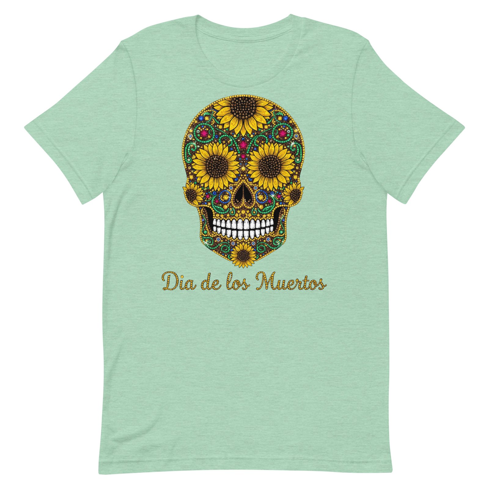 Dia de los Muertos Sunflower Skull Unisex t-shirt - Image 36