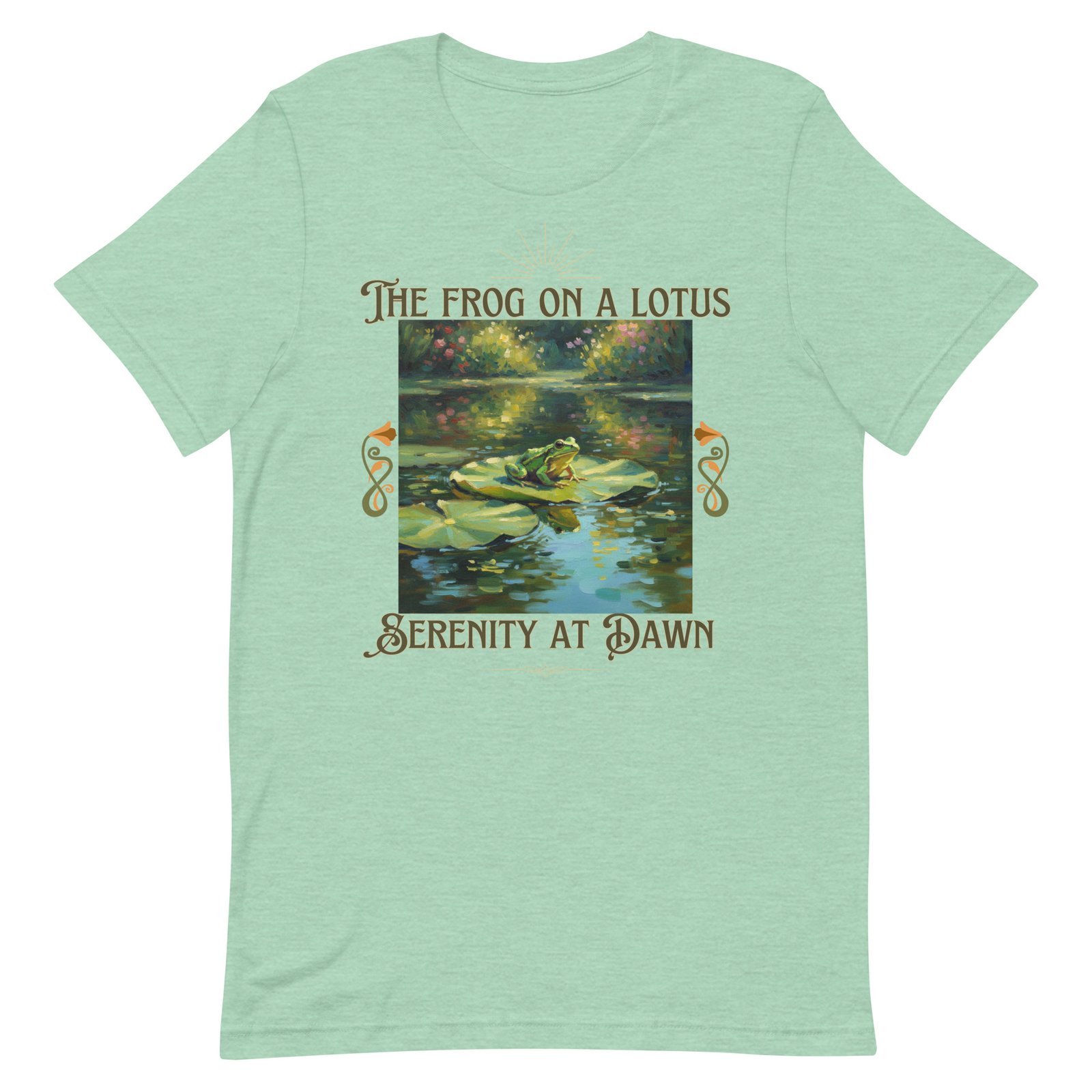 The Frog on a Lotus-Serenity at Dawn-Unisex t-shirt - Image 36