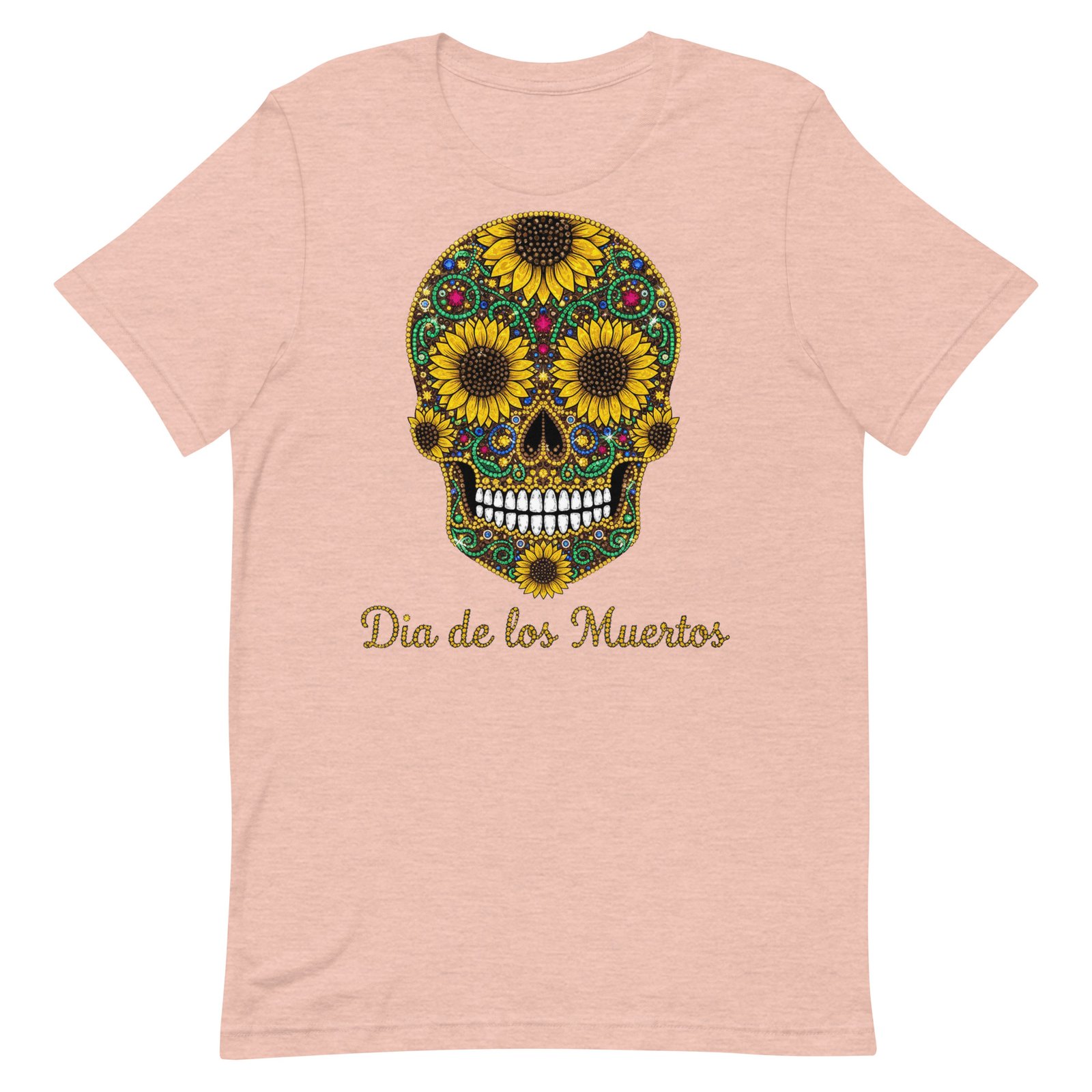 Dia de los Muertos Sunflower Skull Unisex t-shirt - Image 37