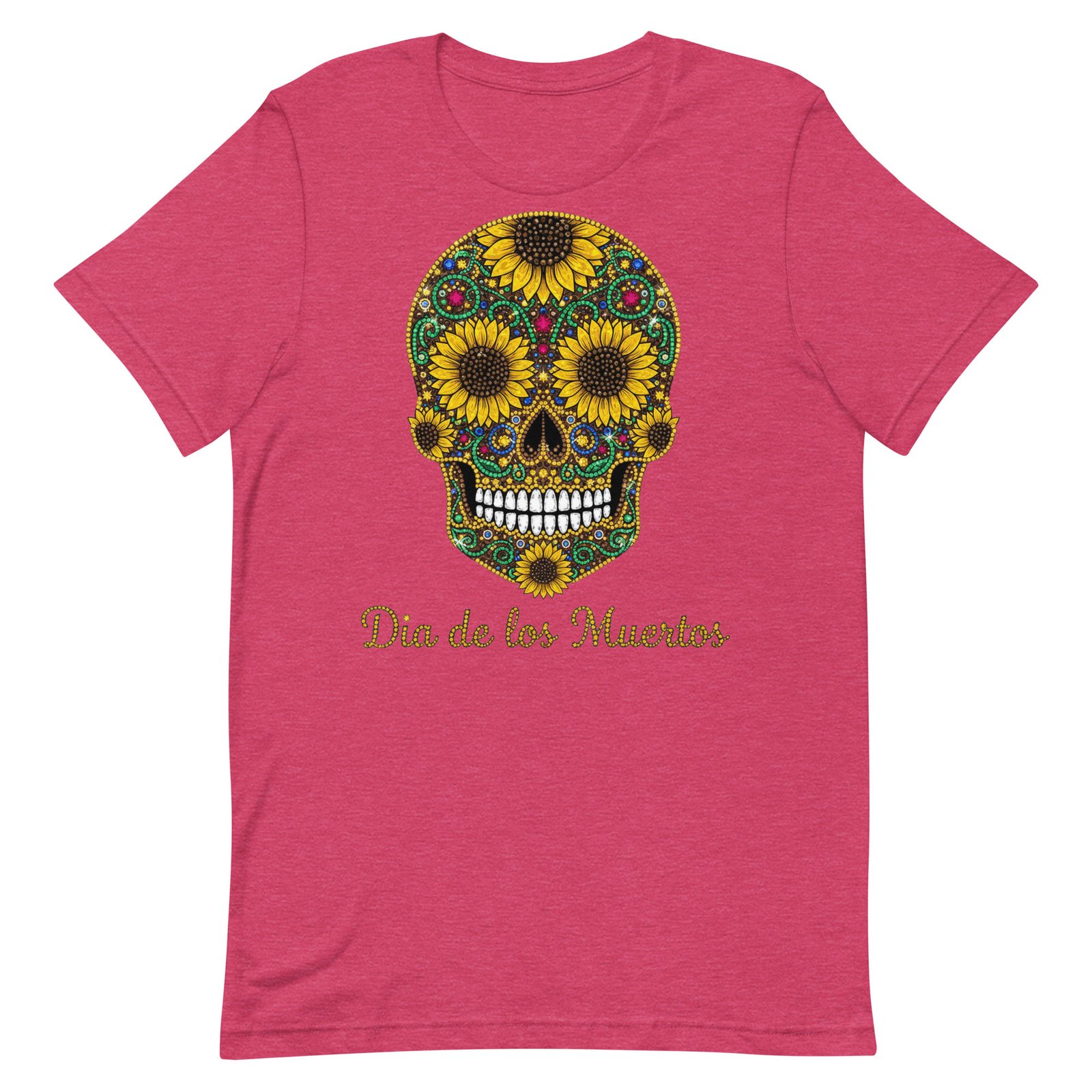 Dia de los Muertos Sunflower Skull Unisex t-shirt - Image 38