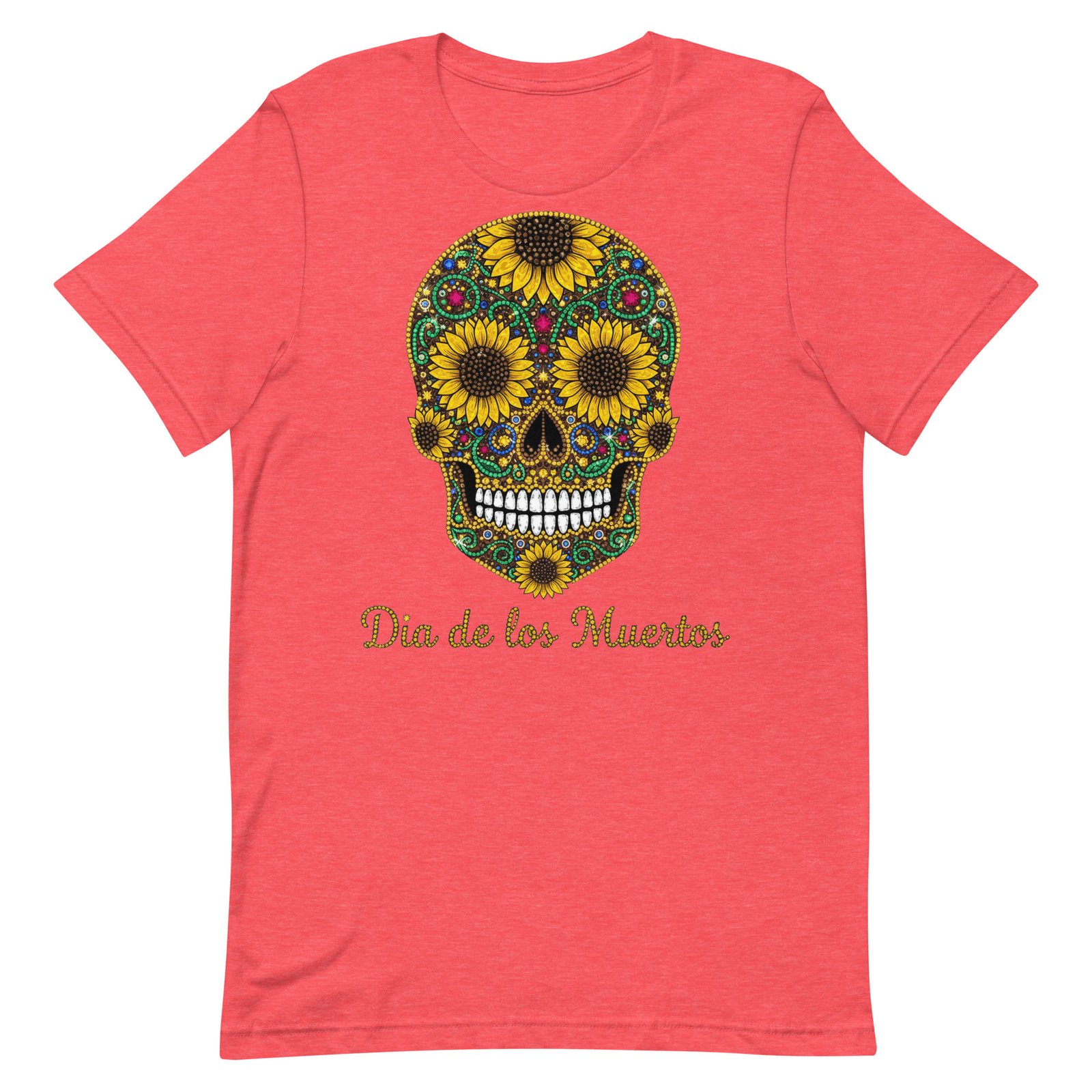 Dia de los Muertos Sunflower Skull Unisex t-shirt - Image 75