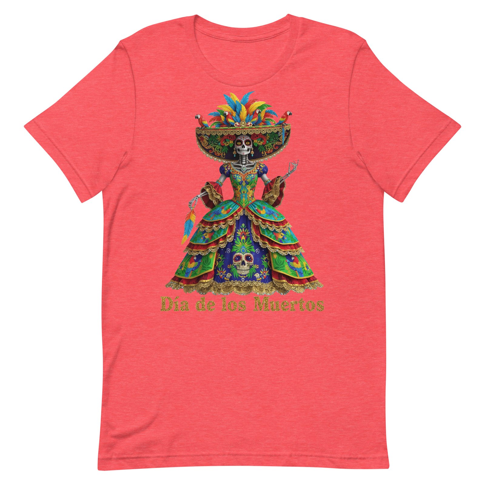 Dia de los Muertos Peacock theme Unisex t-shirt - Image 75