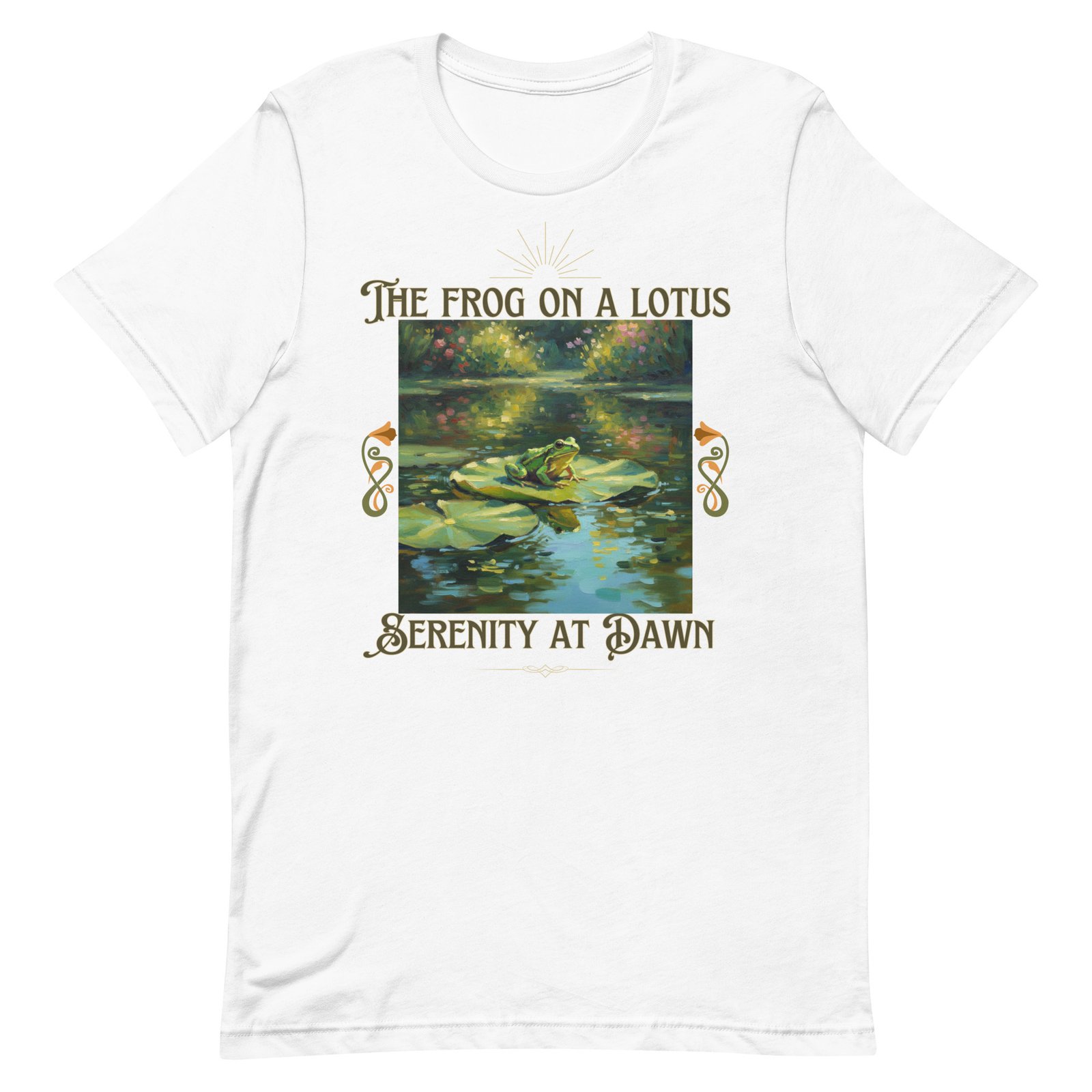 The Frog on a Lotus-Serenity at Dawn-Unisex t-shirt - Image 39