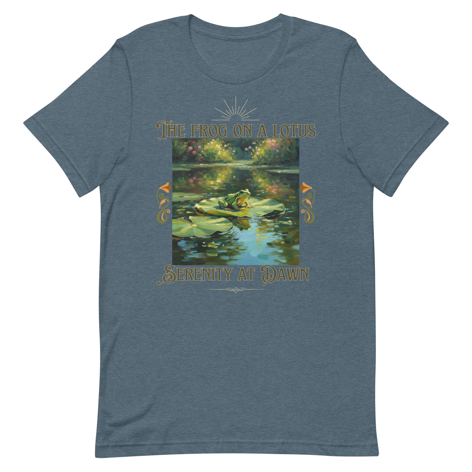 The Frog on a Lotus-Serenity at Dawn-Unisex t-shirt - Image 40