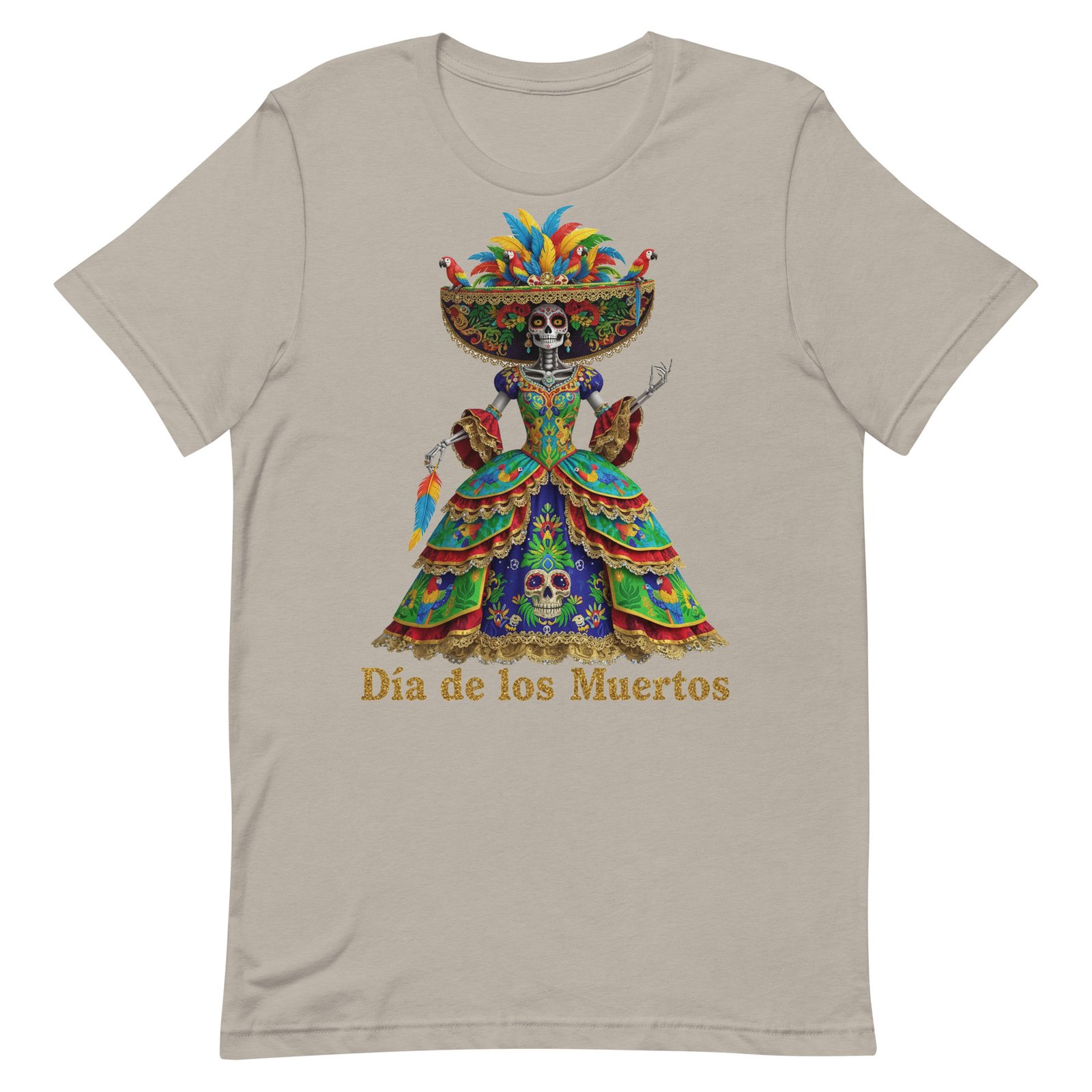 Dia de los Muertos Peacock theme Unisex t-shirt - Image 41