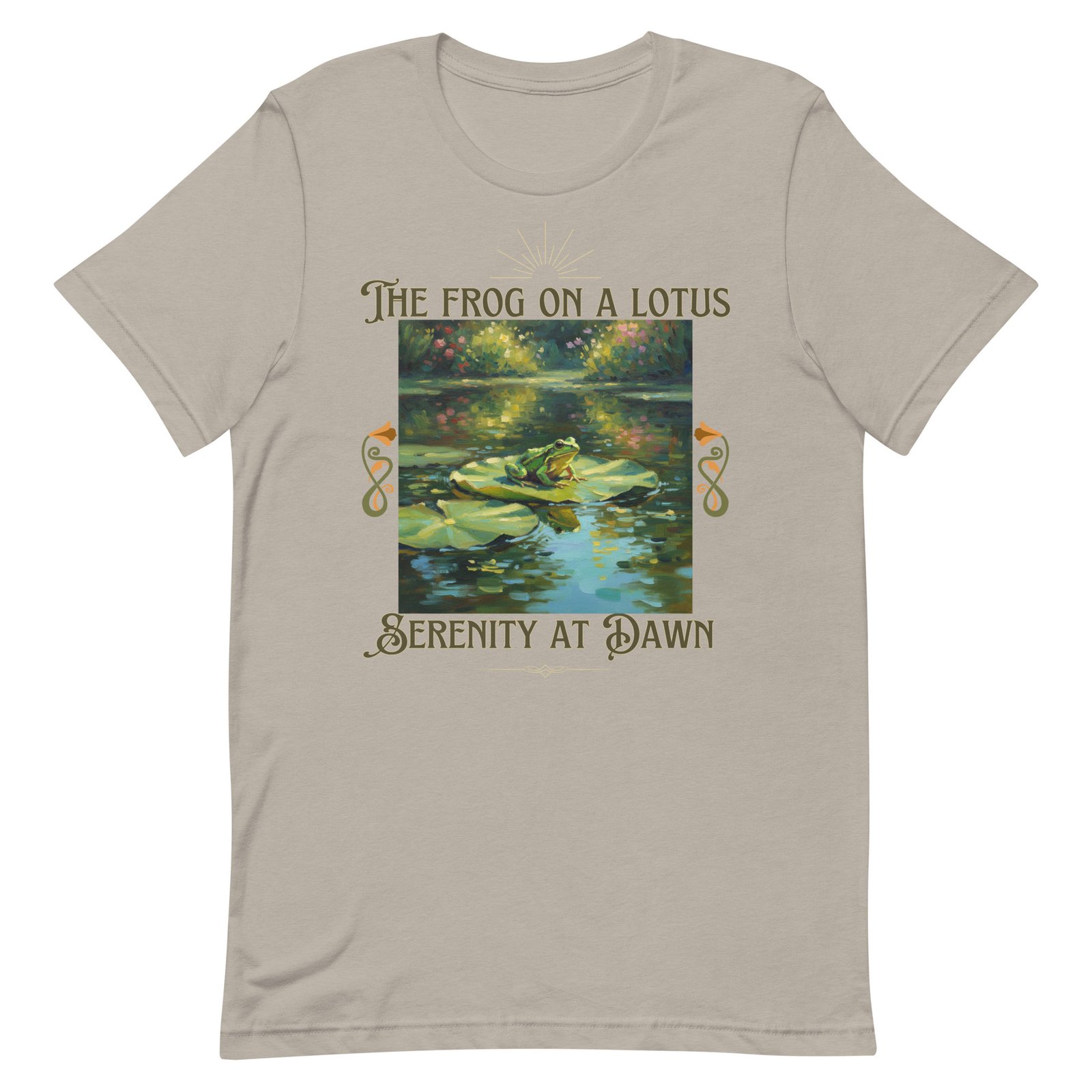 The Frog on a Lotus-Serenity at Dawn-Unisex t-shirt - Image 41