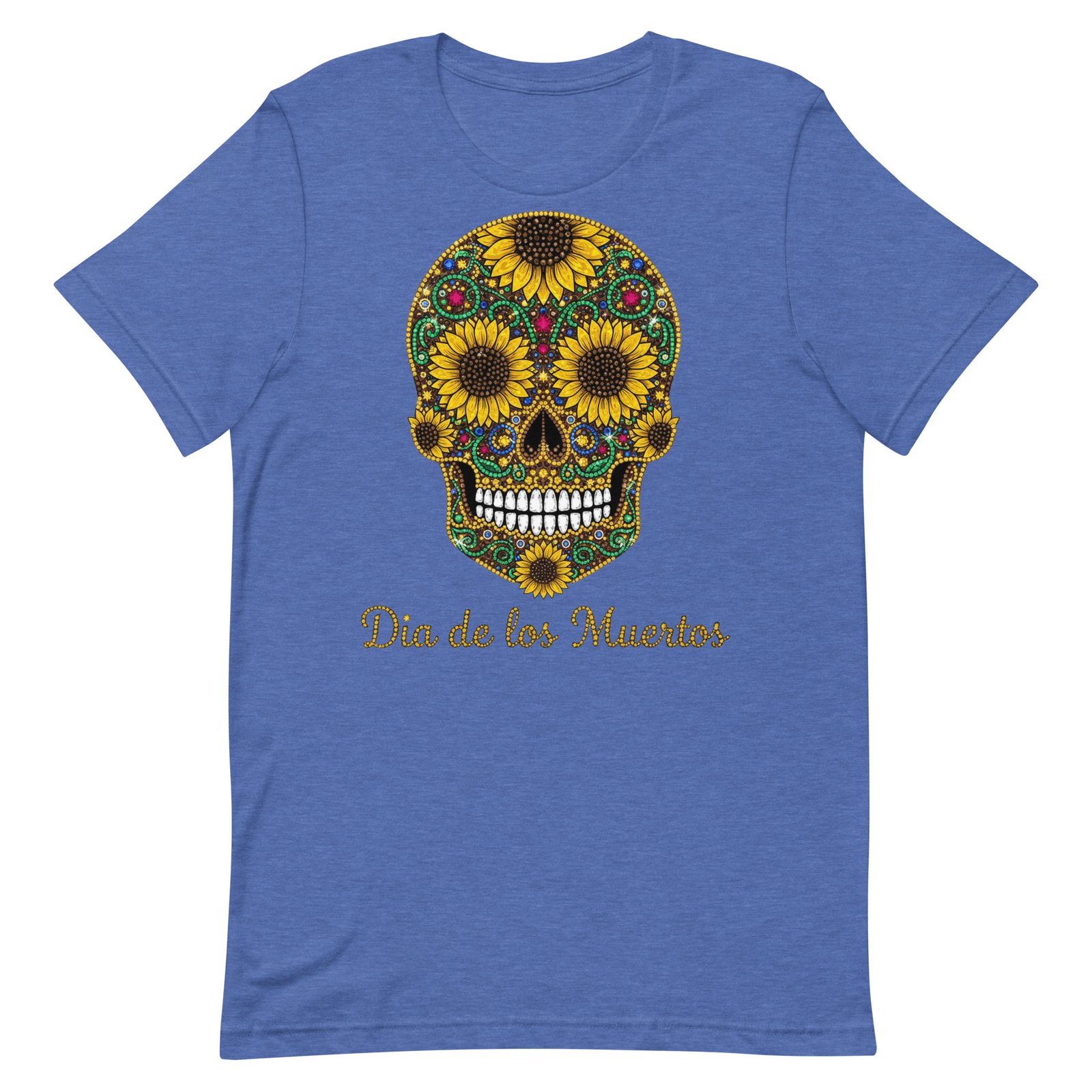 Dia de los Muertos Sunflower Skull Unisex t-shirt - Image 42