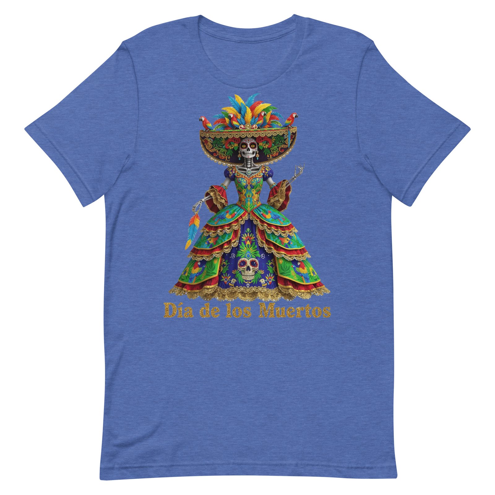 Dia de los Muertos Peacock theme Unisex t-shirt - Image 42