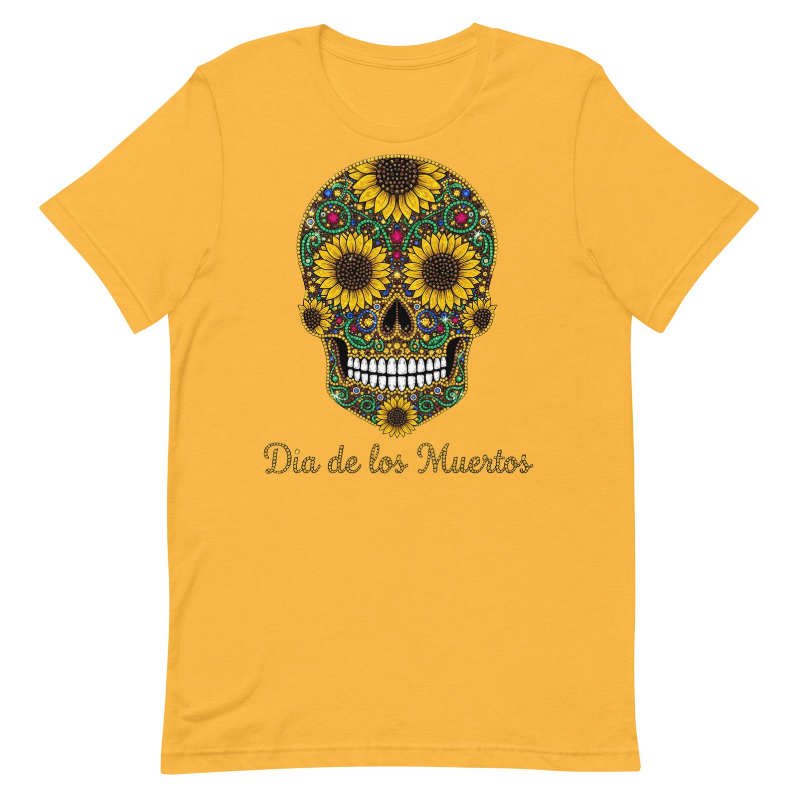 Dia de los Muertos Sunflower Skull Unisex t-shirt - Image 94