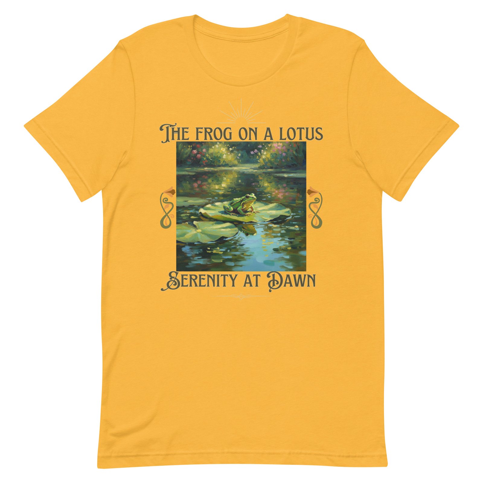 The Frog on a Lotus-Serenity at Dawn-Unisex t-shirt - Image 94