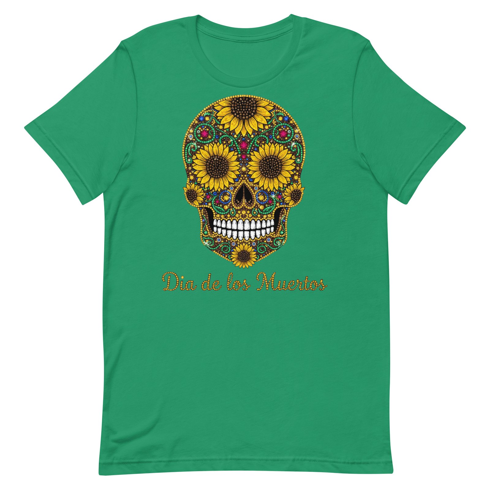 Dia de los Muertos Sunflower Skull Unisex t-shirt - Image 43