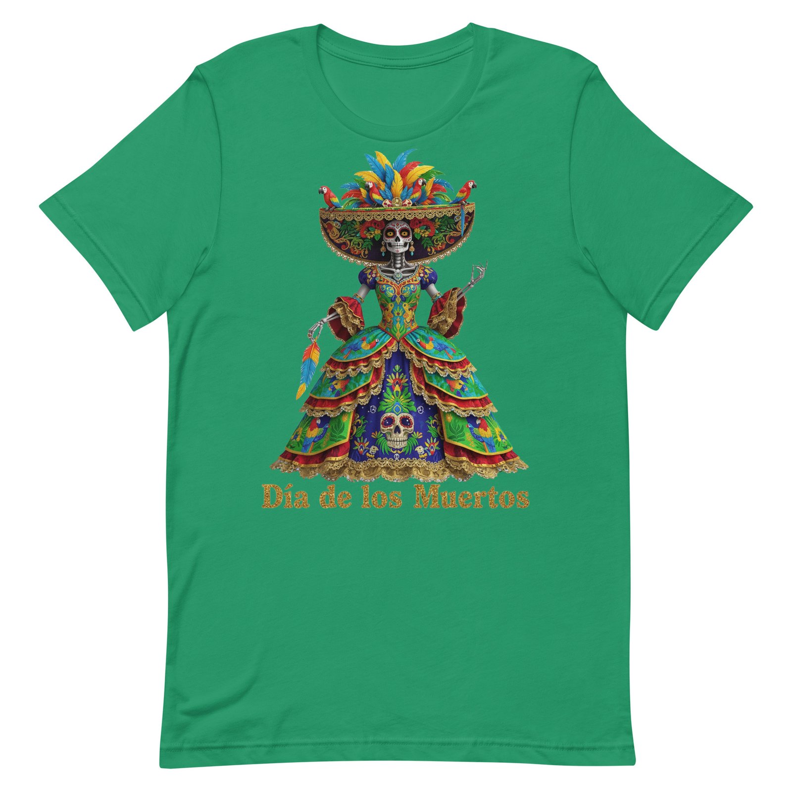 Dia de los Muertos Peacock theme Unisex t-shirt - Image 43