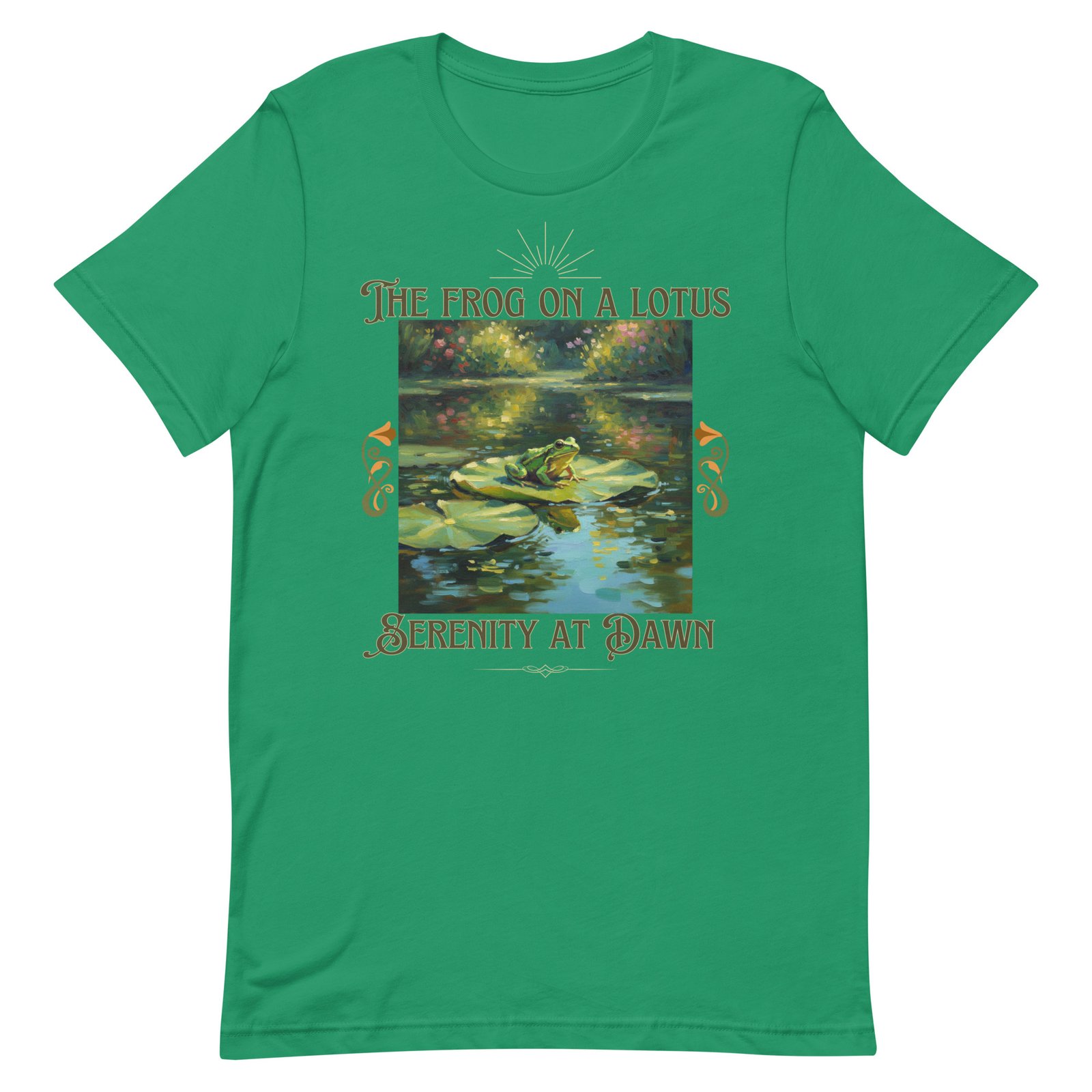 The Frog on a Lotus-Serenity at Dawn-Unisex t-shirt - Image 43
