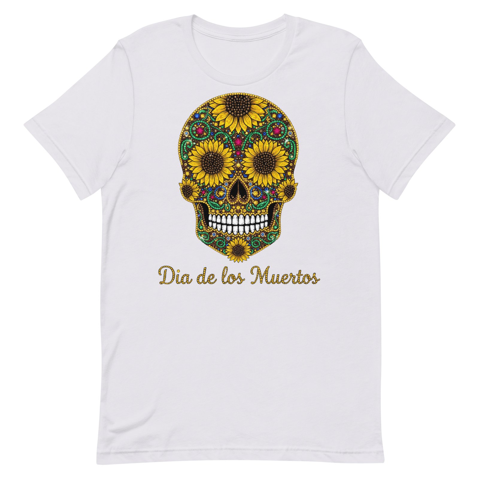 Dia de los Muertos Sunflower Skull Unisex t-shirt - Image 44