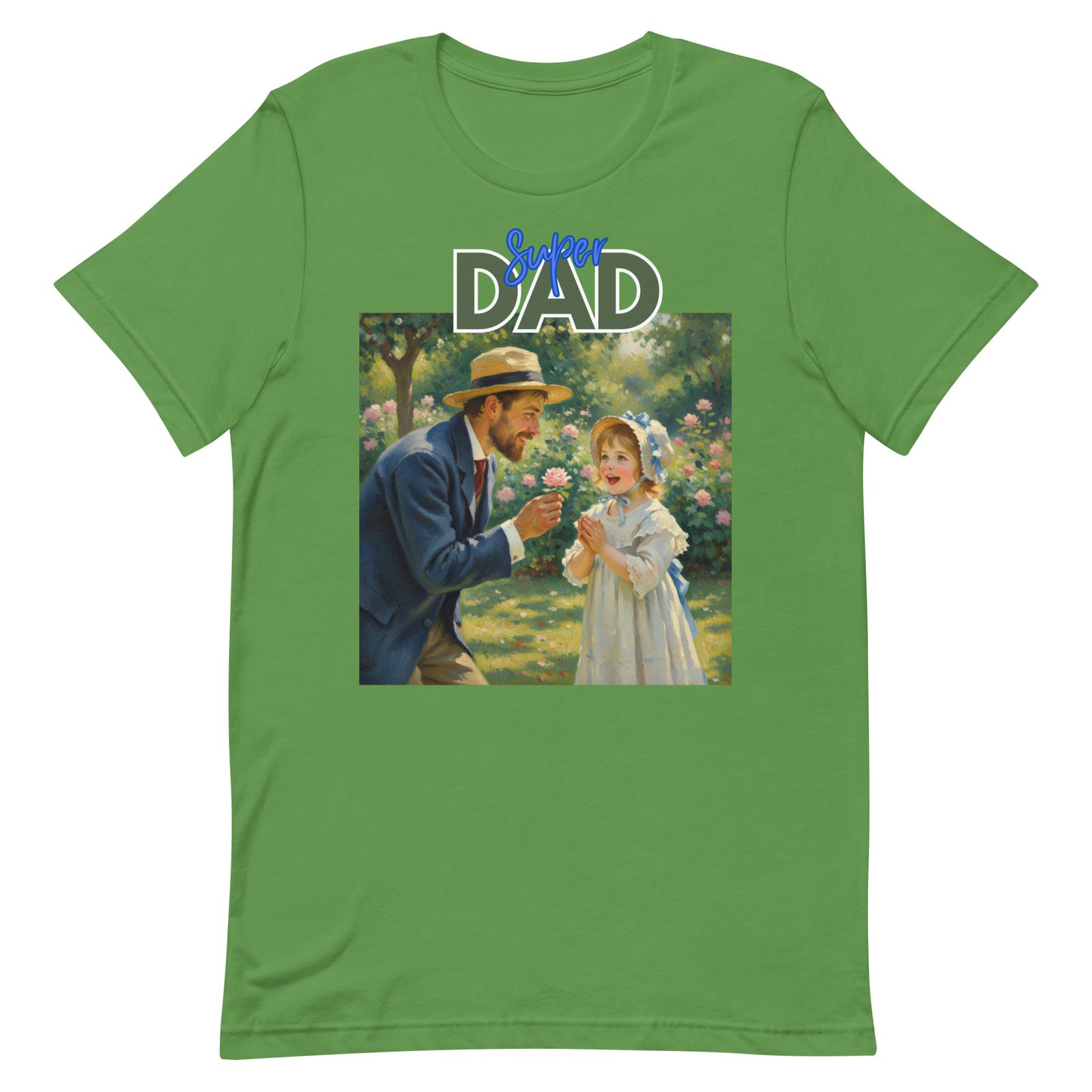 Super Dad- Picture of Father giving daughter a rose-Unisex t-shirt - Image 45