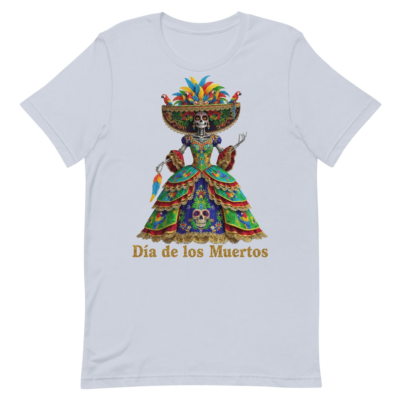 Dia de los Muertos Peacock theme Unisex t-shirt - Image 46