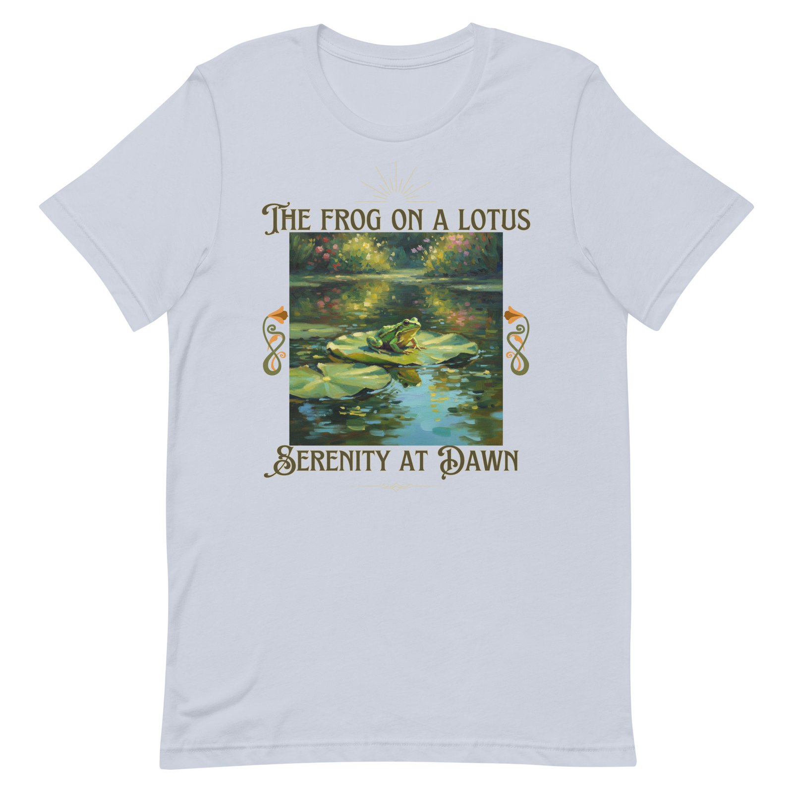 The Frog on a Lotus-Serenity at Dawn-Unisex t-shirt - Image 46