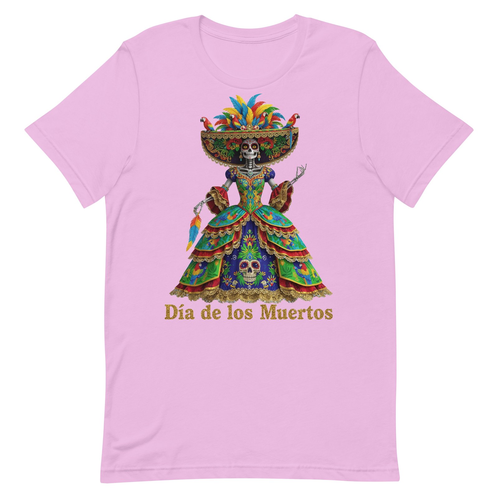 Dia de los Muertos Peacock theme Unisex t-shirt - Image 47