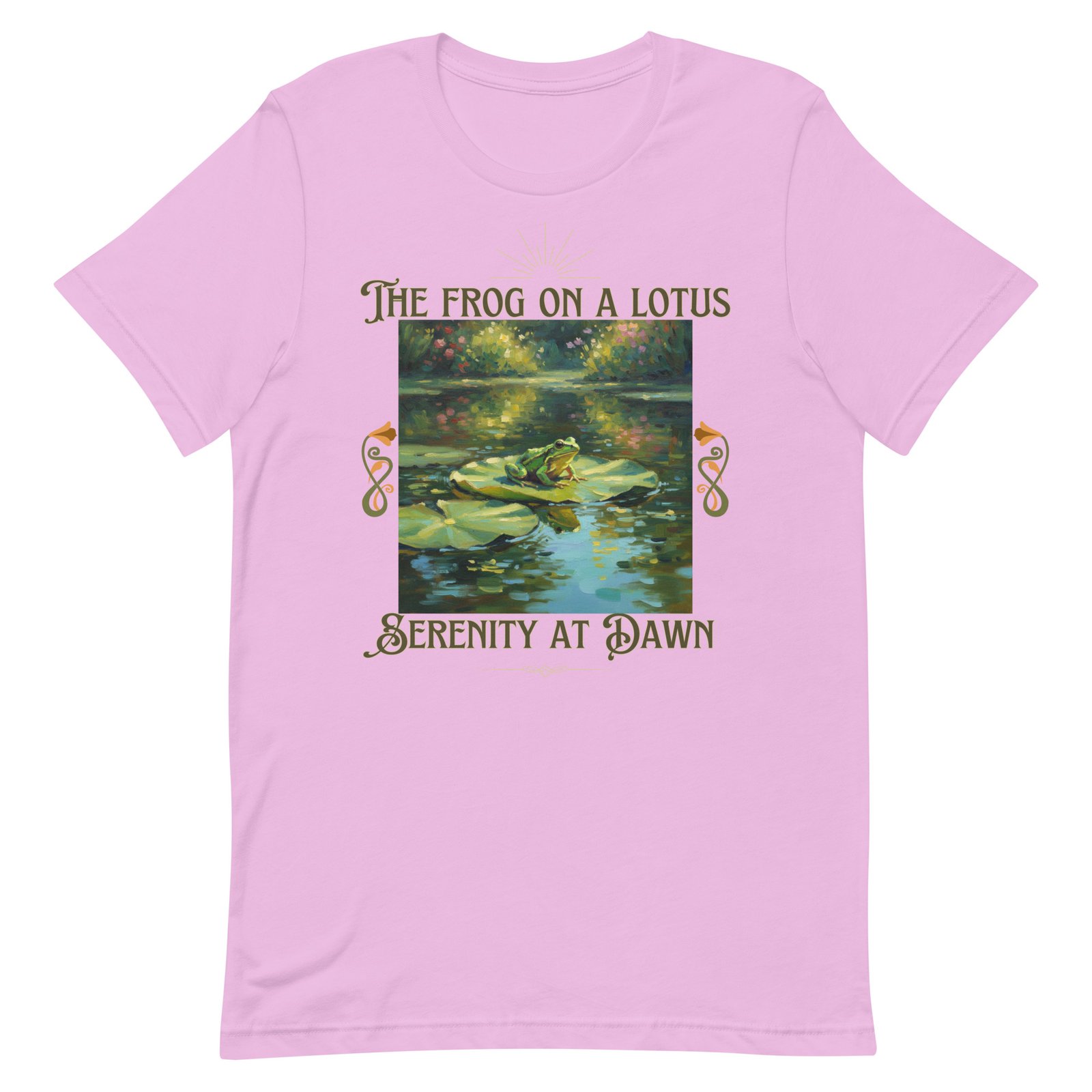 The Frog on a Lotus-Serenity at Dawn-Unisex t-shirt - Image 47