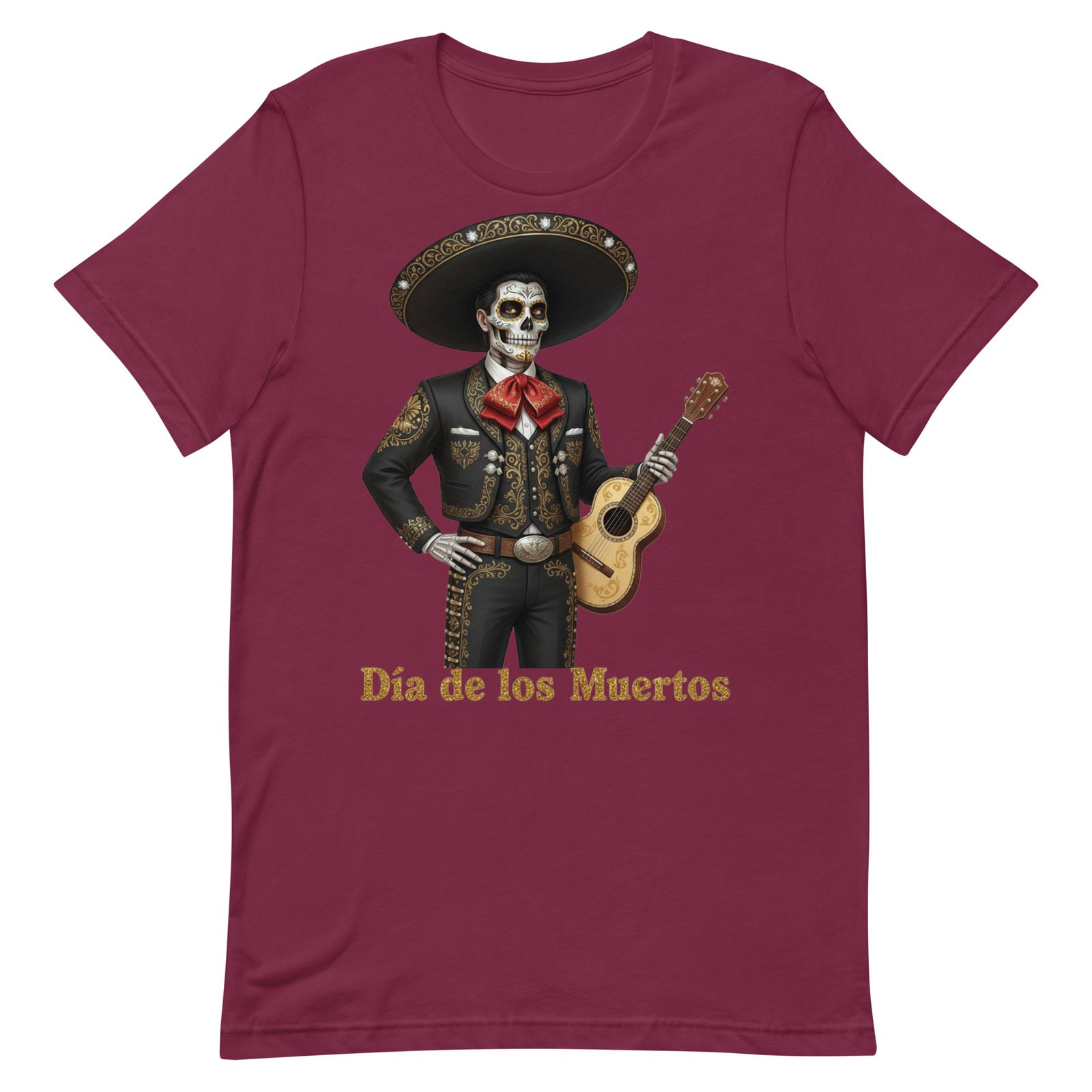 Catrin with guitar Dia de los Muertos Unisex t-shirt - Image 48