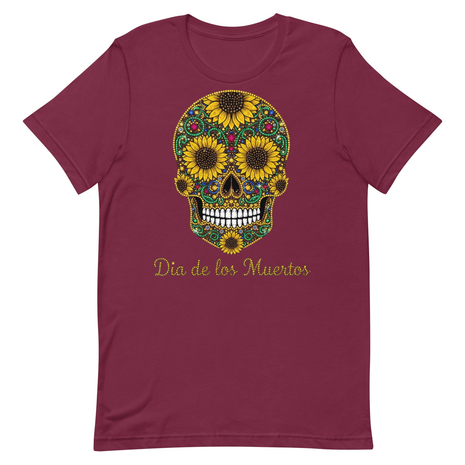 Dia de los Muertos Sunflower Skull Unisex t-shirt - Image 48