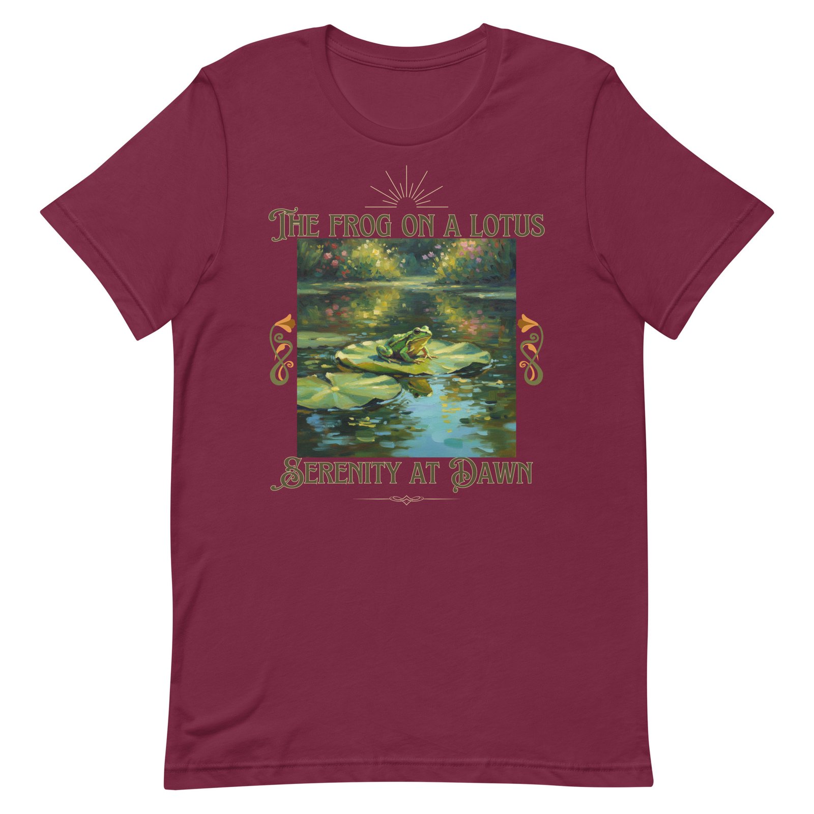 The Frog on a Lotus-Serenity at Dawn-Unisex t-shirt - Image 48