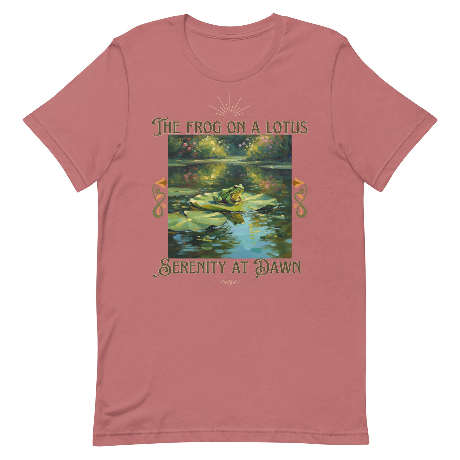The Frog on a Lotus-Serenity at Dawn-Unisex t-shirt - Image 49