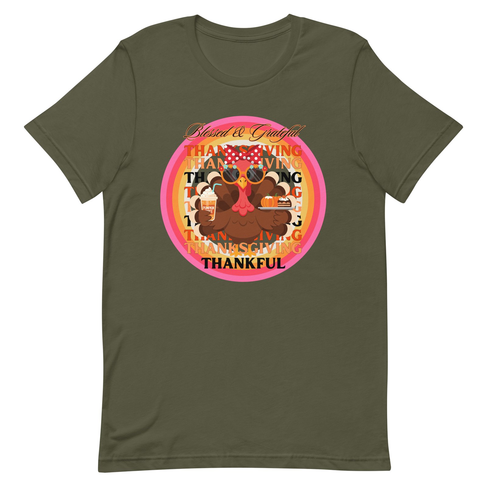 Blessed, Grateful and Thankful Thanksgiving Unisex t-shirt - Image 50