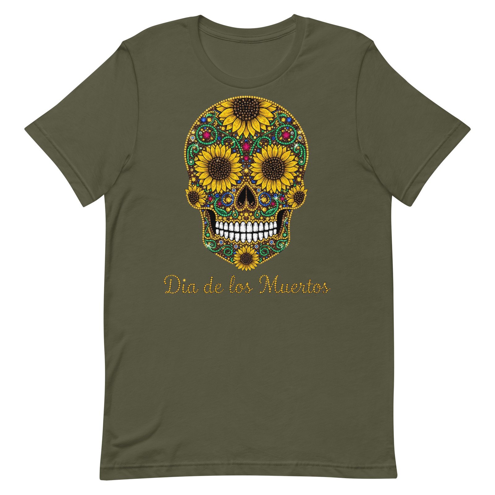 Dia de los Muertos Sunflower Skull Unisex t-shirt - Image 50