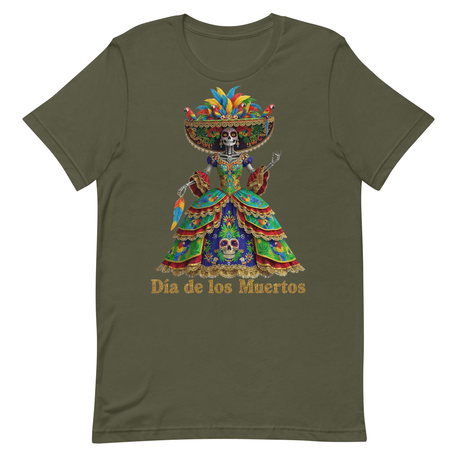 Dia de los Muertos Peacock theme Unisex t-shirt - Image 50