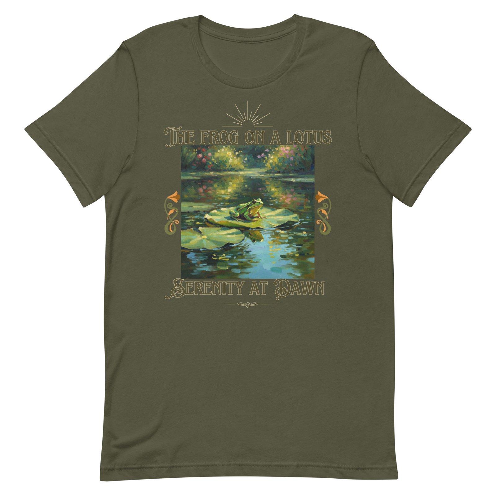 The Frog on a Lotus-Serenity at Dawn-Unisex t-shirt - Image 50