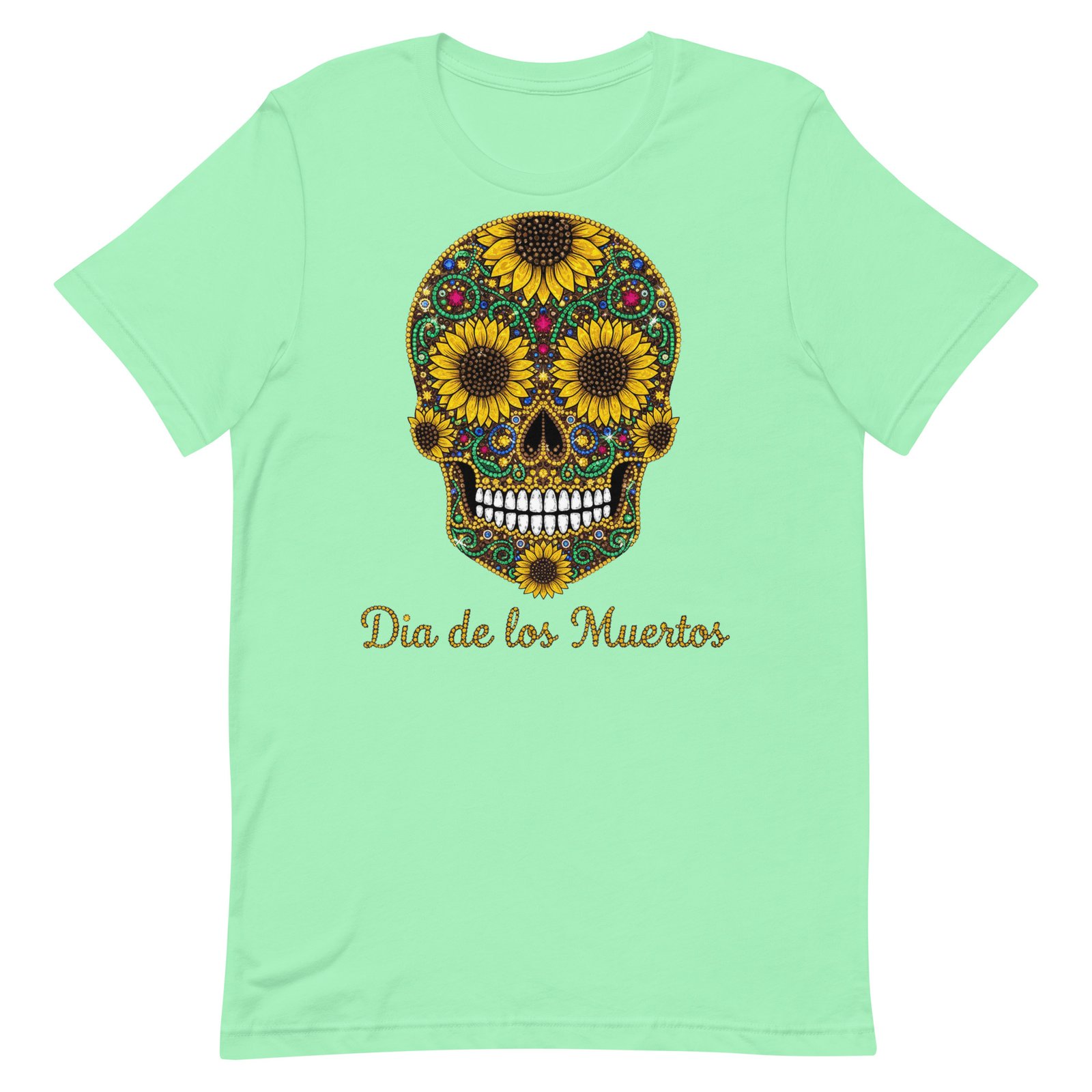 Dia de los Muertos Sunflower Skull Unisex t-shirt - Image 88