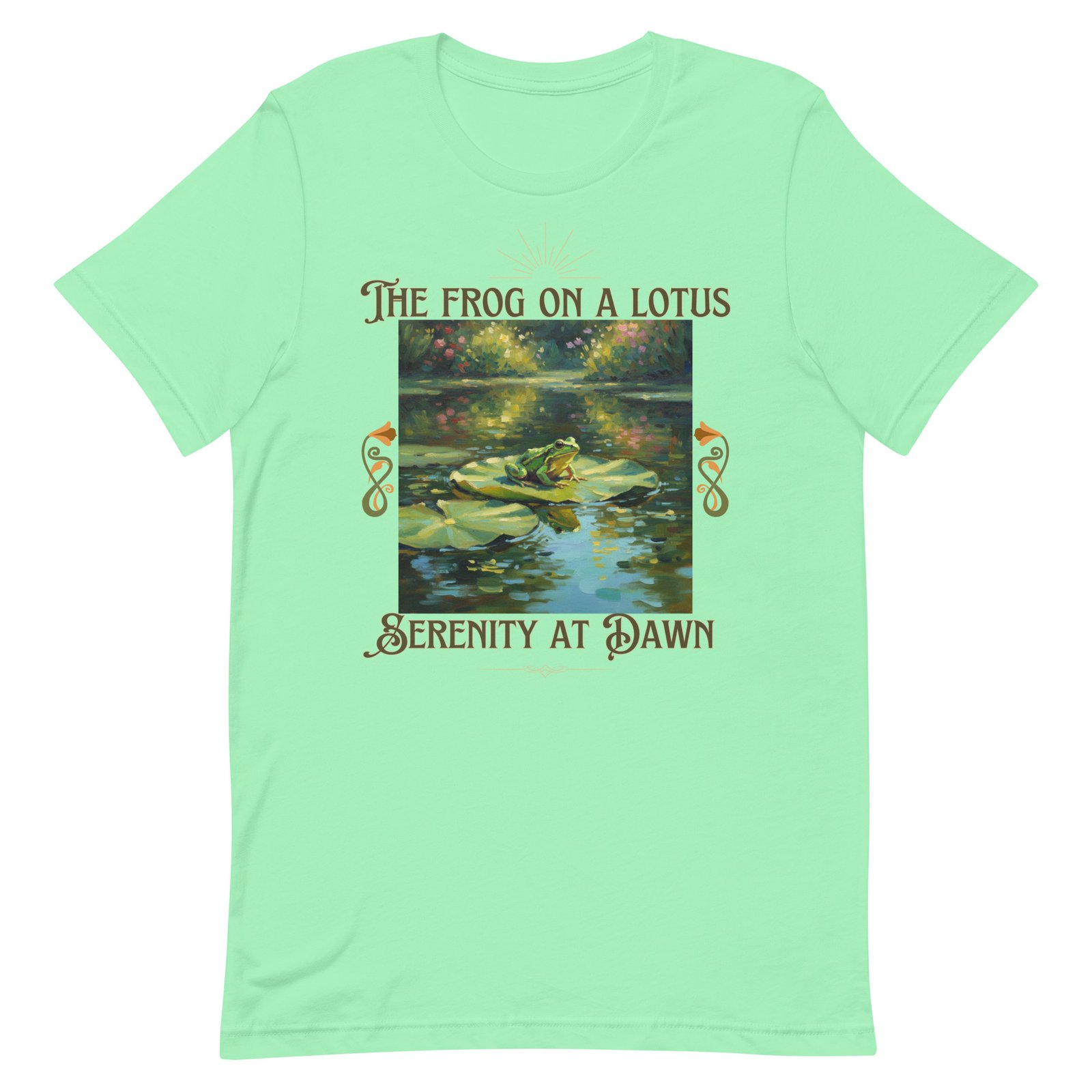 The Frog on a Lotus-Serenity at Dawn-Unisex t-shirt - Image 88