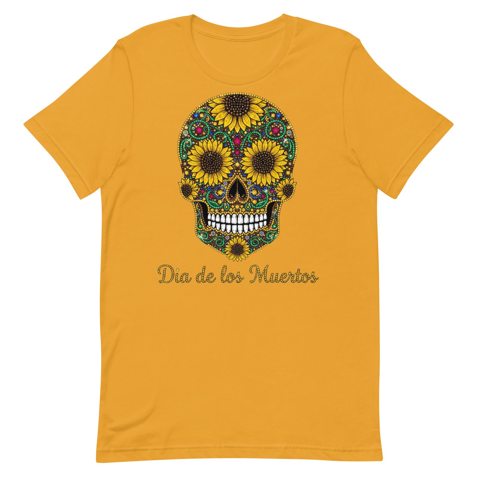 Dia de los Muertos Sunflower Skull Unisex t-shirt - Image 51