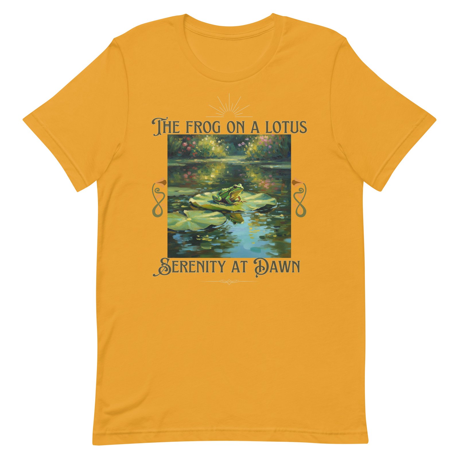 The Frog on a Lotus-Serenity at Dawn-Unisex t-shirt - Image 51