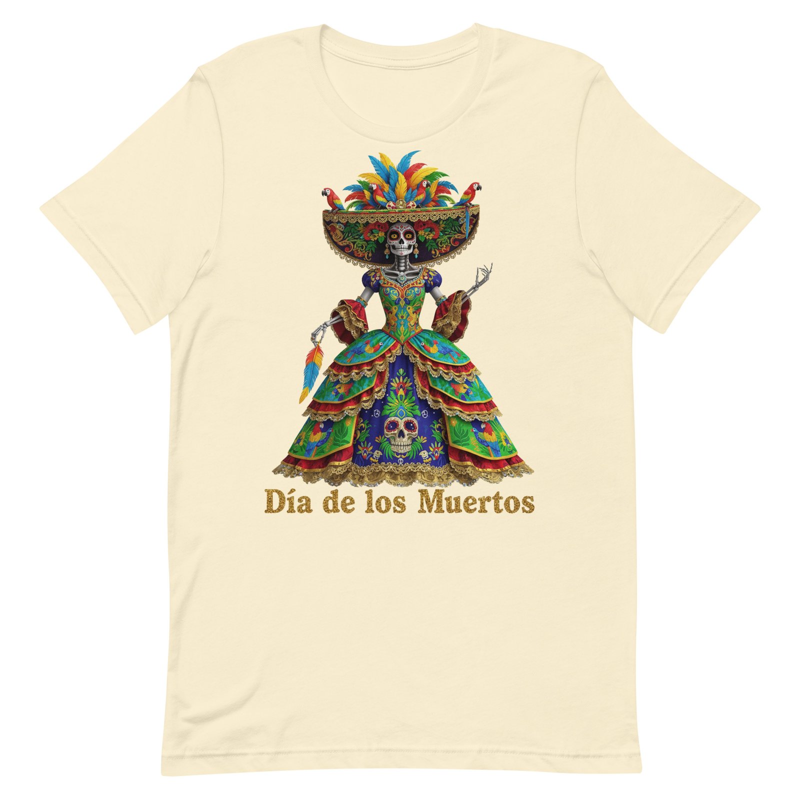 Dia de los Muertos Peacock theme Unisex t-shirt - Image 52