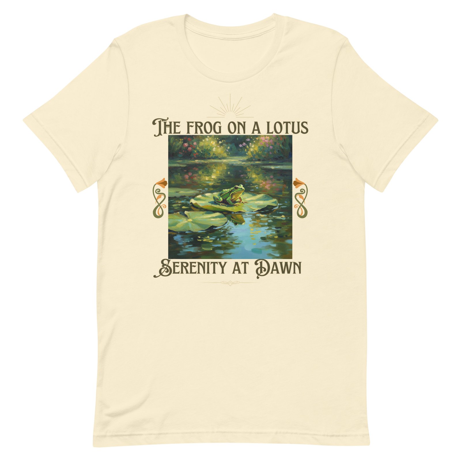 The Frog on a Lotus-Serenity at Dawn-Unisex t-shirt - Image 52