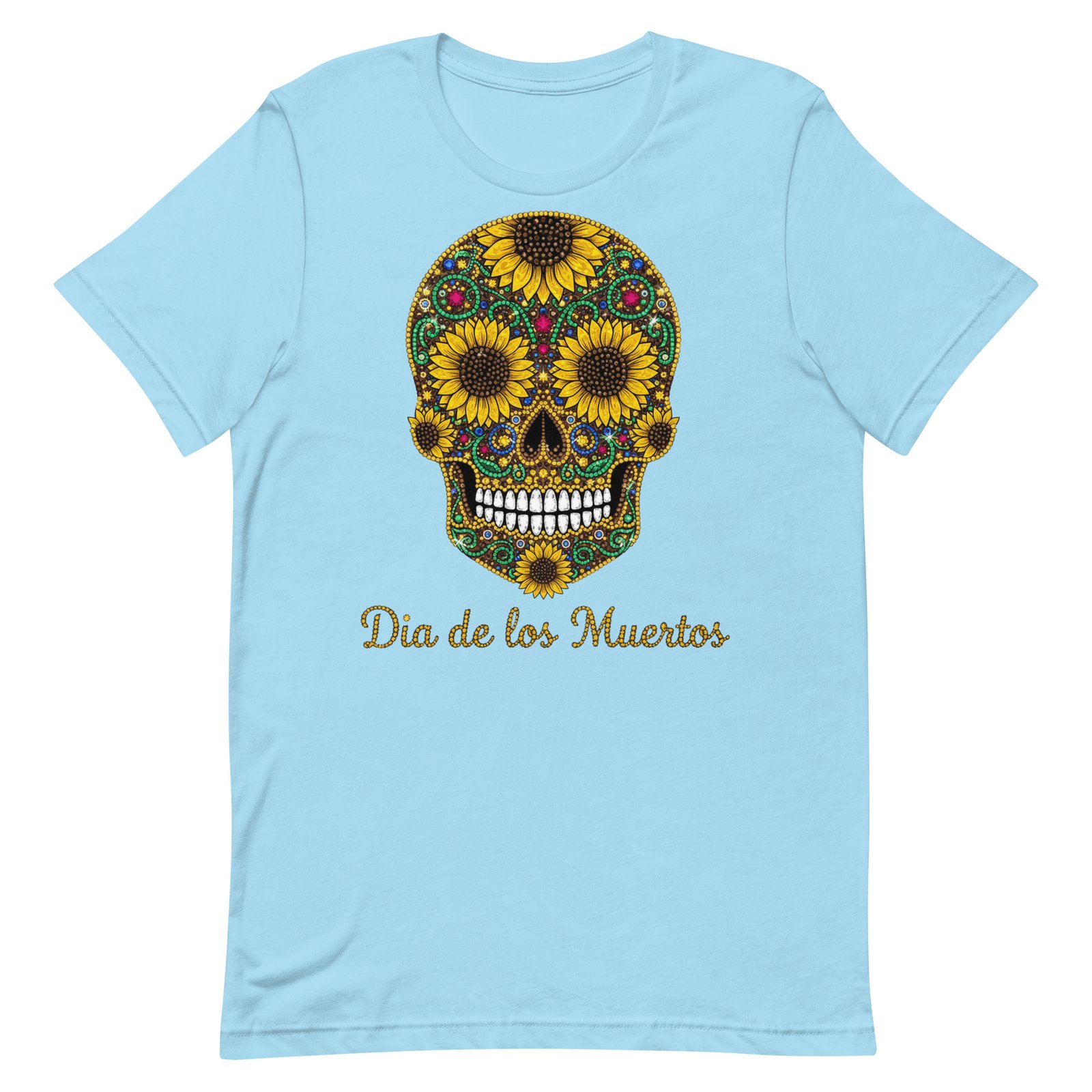 Dia de los Muertos Sunflower Skull Unisex t-shirt - Image 54