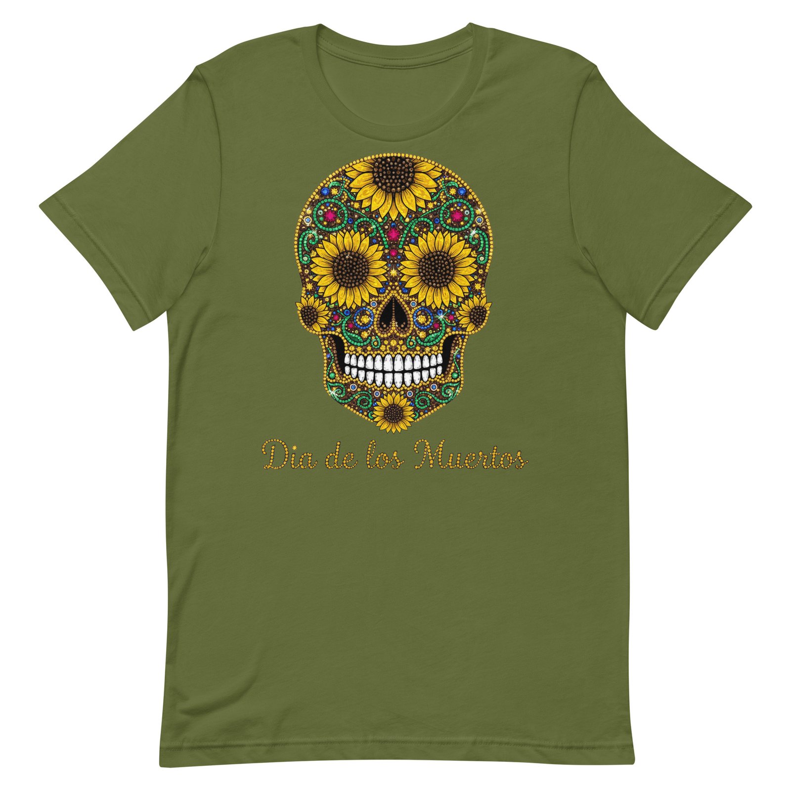 Dia de los Muertos Sunflower Skull Unisex t-shirt - Image 55