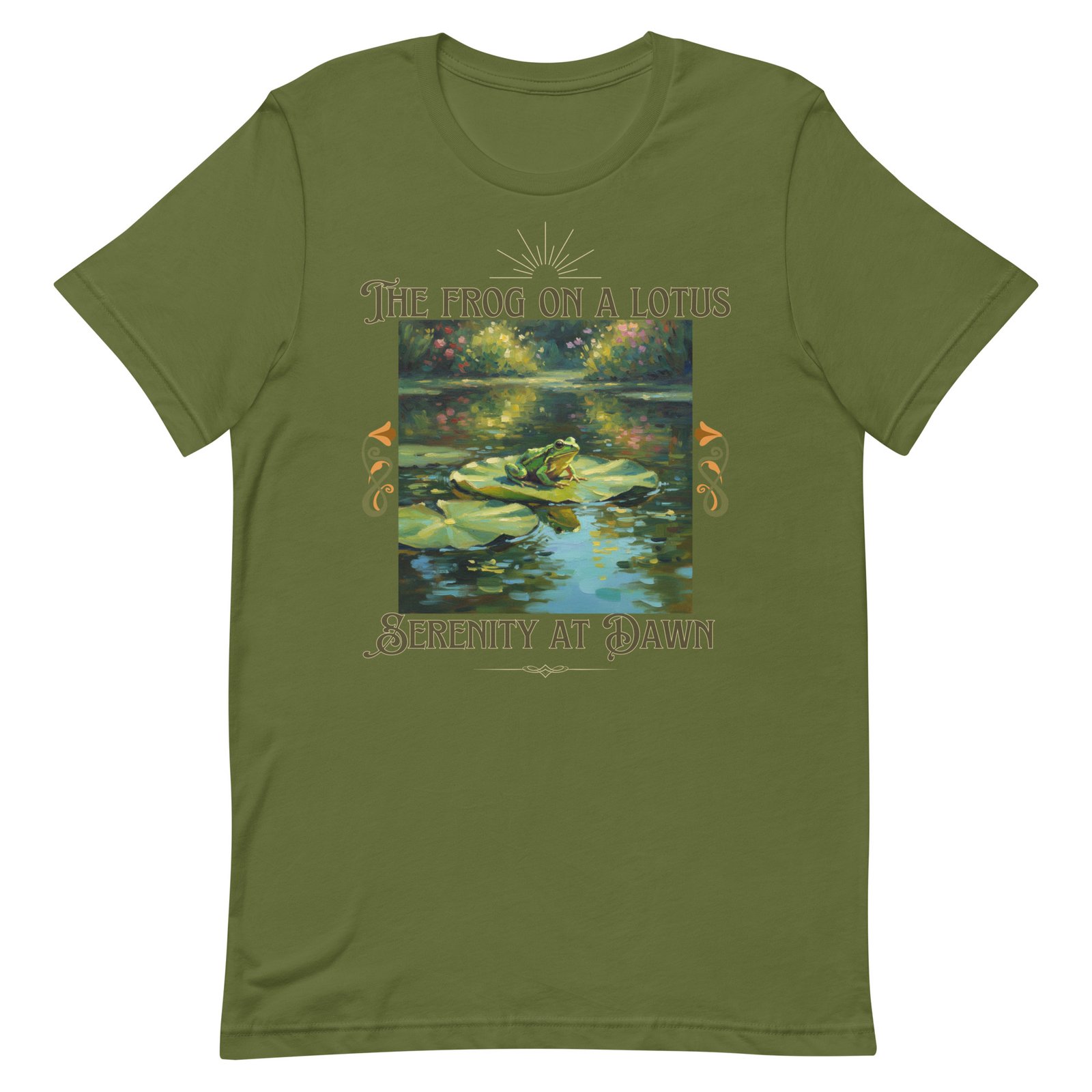 The Frog on a Lotus-Serenity at Dawn-Unisex t-shirt - Image 55