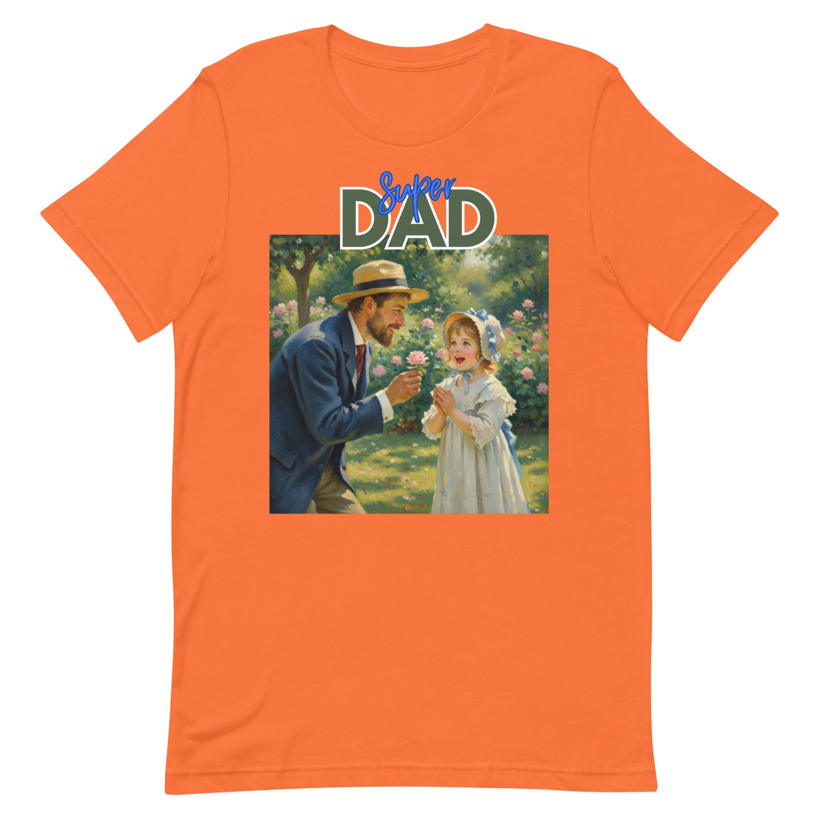 Super Dad- Picture of Father giving daughter a rose-Unisex t-shirt - Image 56