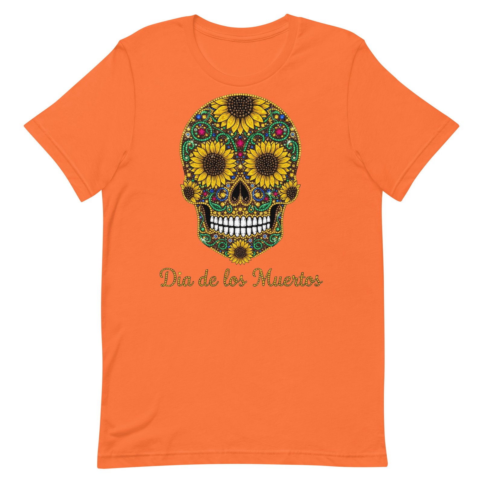 Dia de los Muertos Sunflower Skull Unisex t-shirt - Image 56