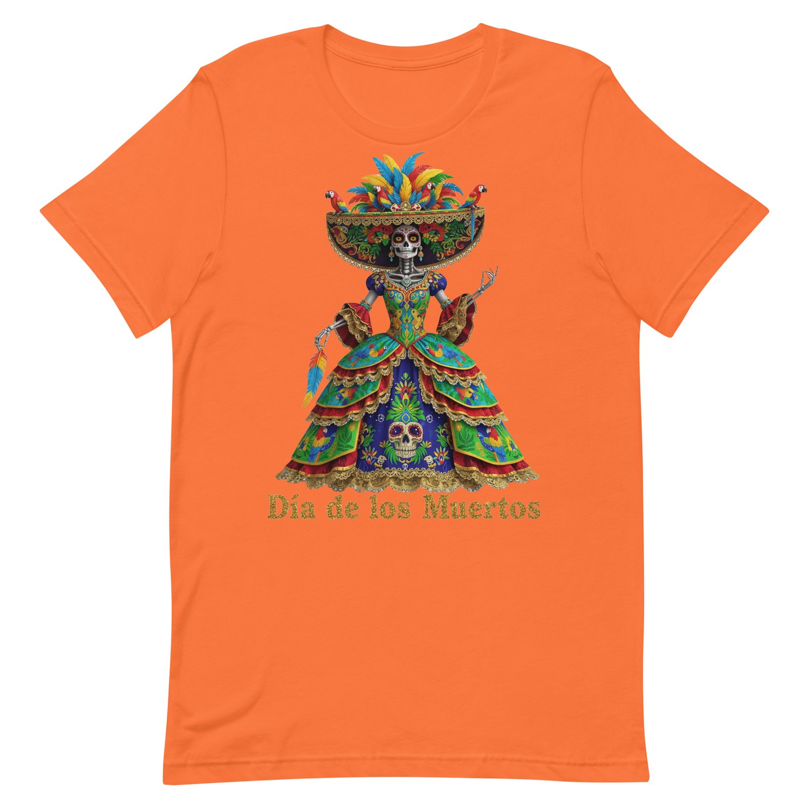Dia de los Muertos Peacock theme Unisex t-shirt - Image 56