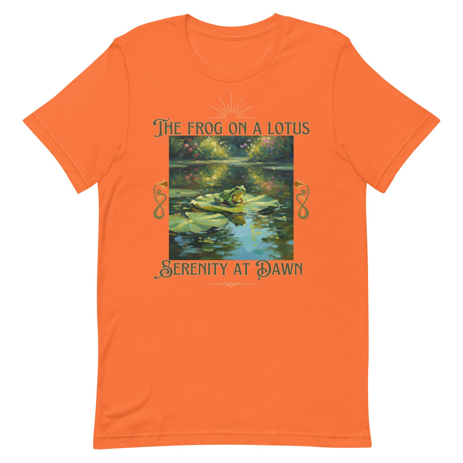 The Frog on a Lotus-Serenity at Dawn-Unisex t-shirt - Image 56