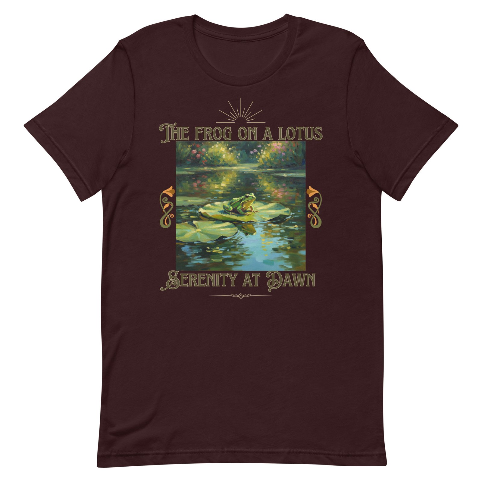 The Frog on a Lotus-Serenity at Dawn-Unisex t-shirt - Image 57