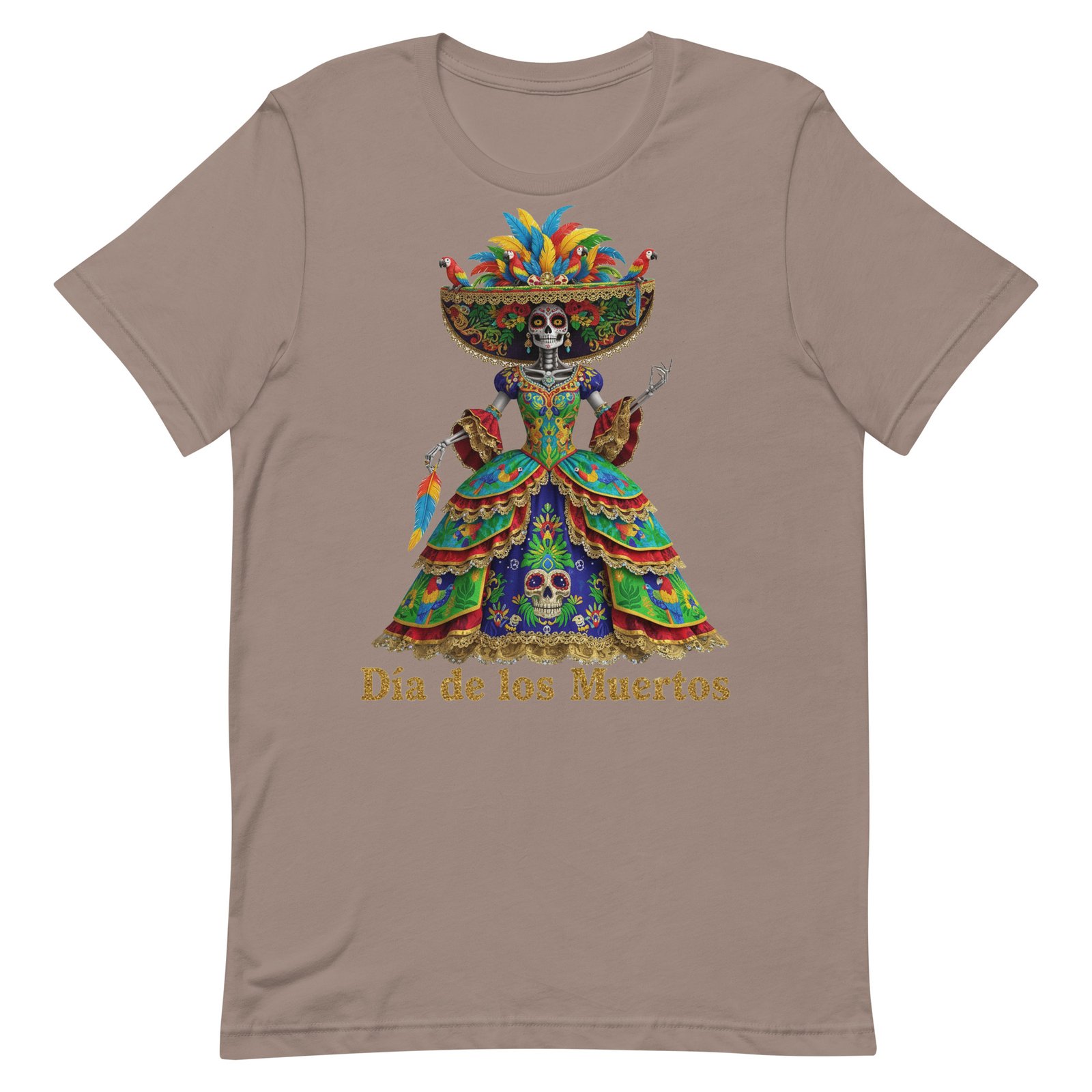 Dia de los Muertos Peacock theme Unisex t-shirt - Image 58